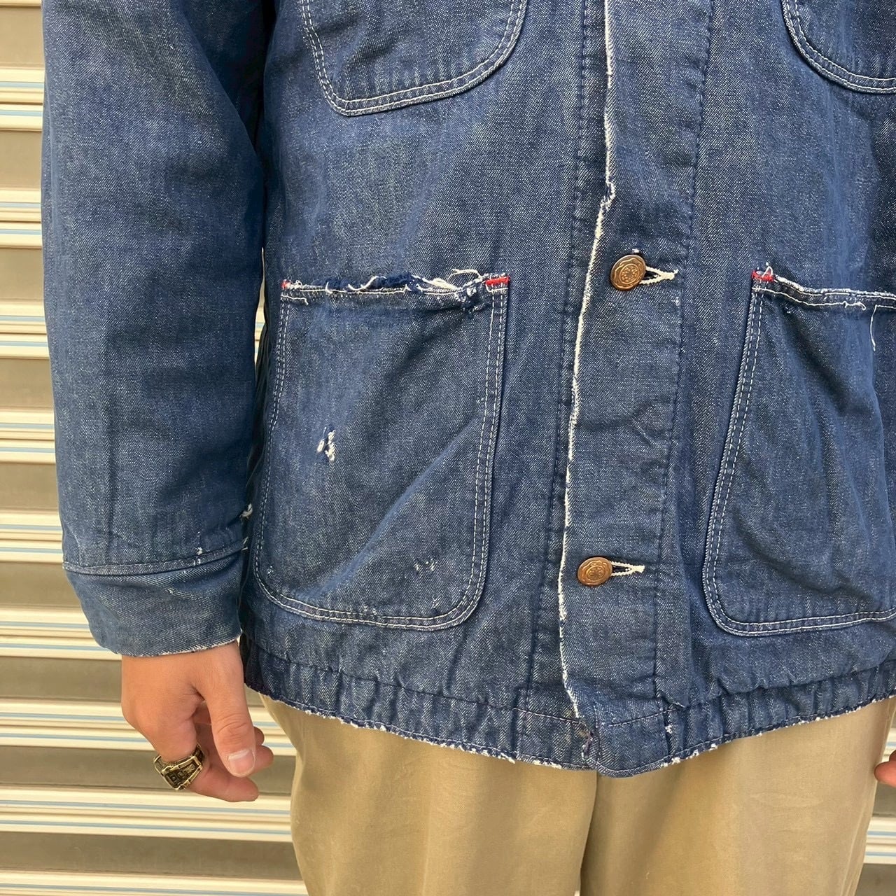 60s USA製 BLUE BELL ヴィンテージ ラングラー デニム カバーオール 裏