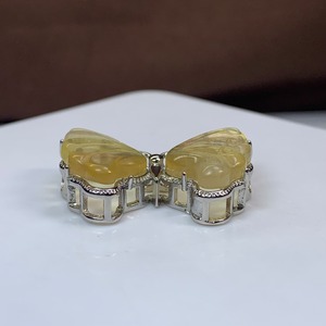 6.フローライト蝶々・横貫通穴☆パーツ