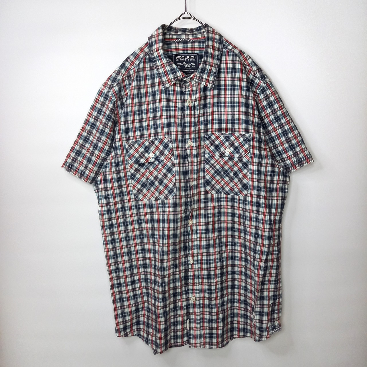 ウールリッチ　チェックシャツ　半袖　2ポケット