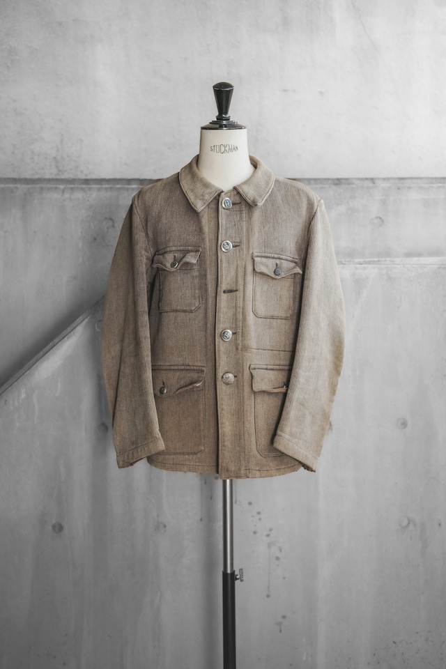 40's "FRENCH WORK" Cotton Piqué Hunting Jacket