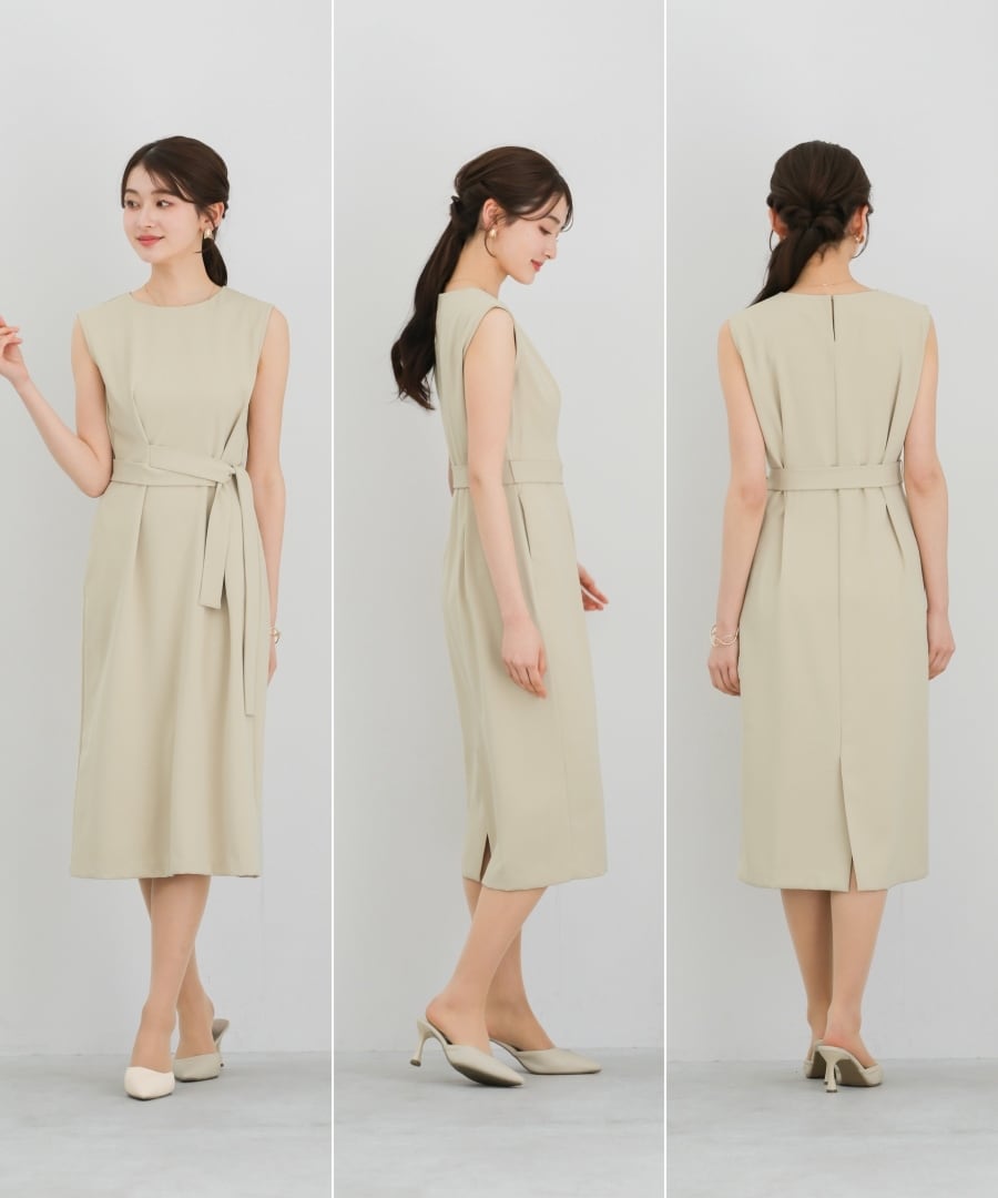 SALE 20％OFF】【 抜け感モード 】とろみツイル・アシメベルト