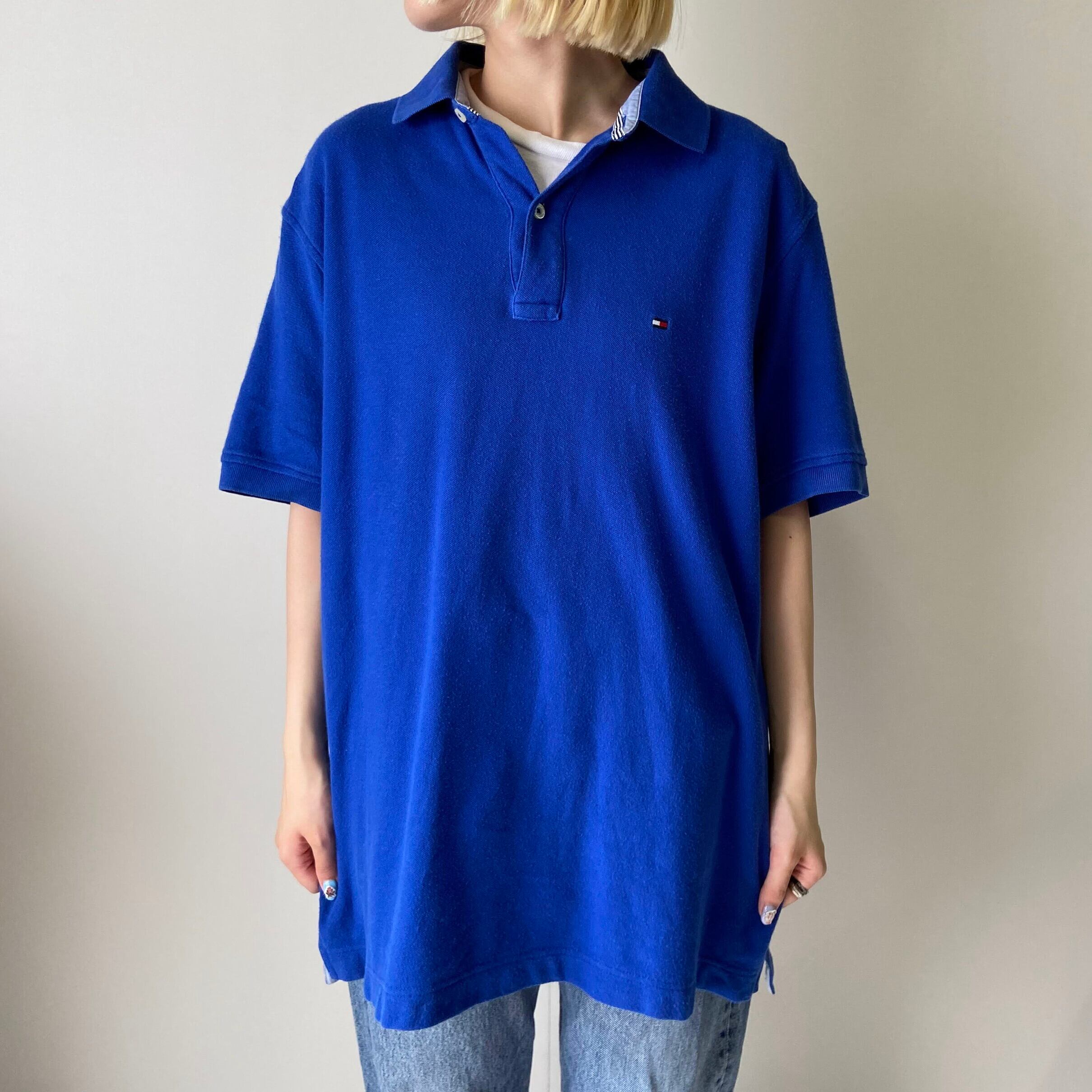Tommy Hilfiger トミーヒルフィガーワンポイントロゴ刺 鹿の子 ポロシャツ メンズm 古着 ブルー 青 ポロシャツ Nw27 Cs29 50 Cave 古着屋 公式 古着通販サイト