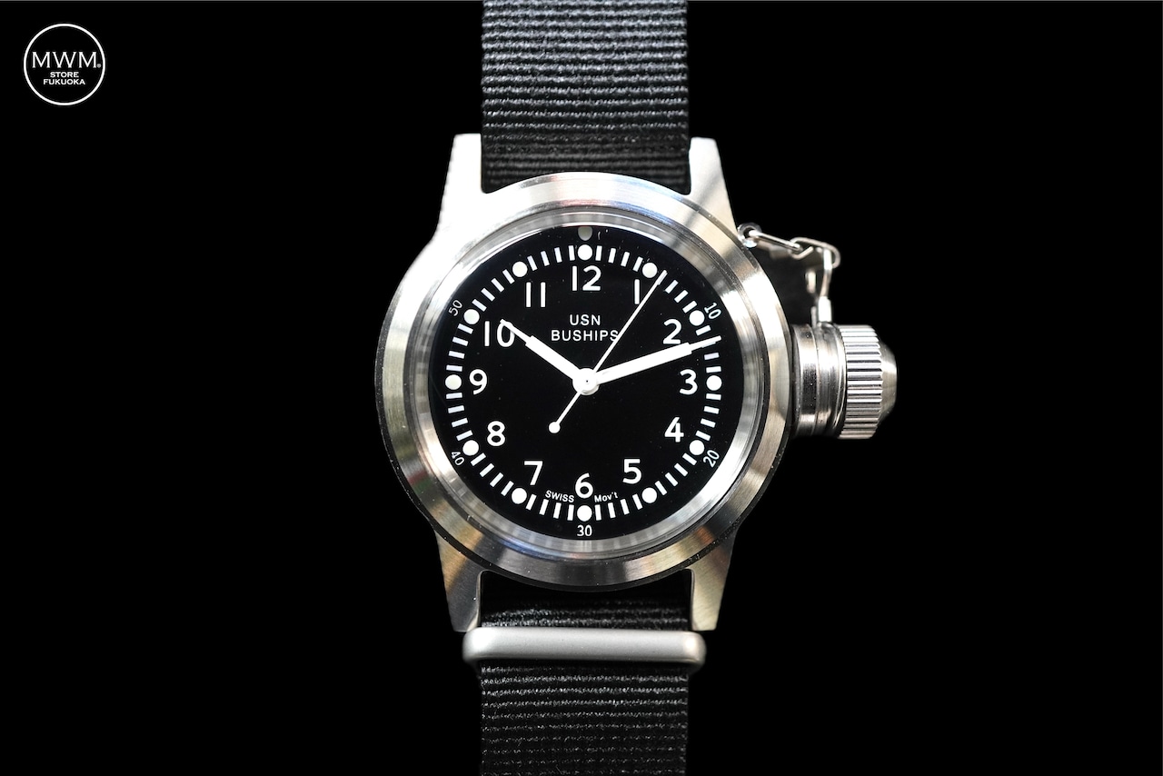 Naval military watch Mil.-04 SV/BK US MARINE USN BUSHIPS type