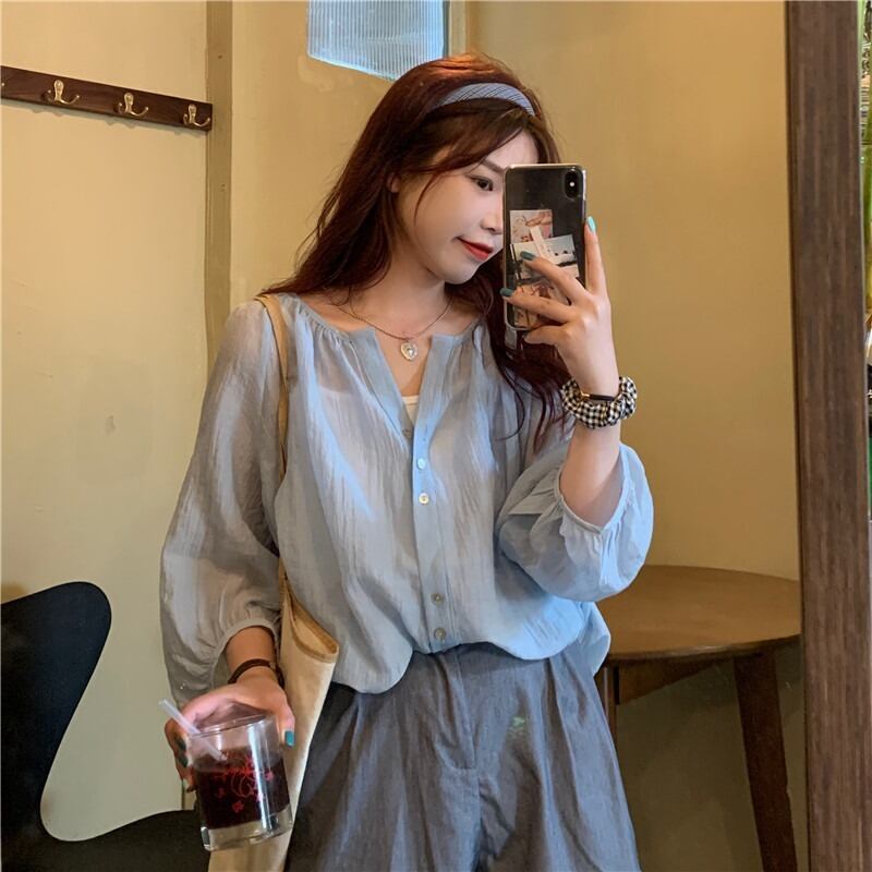 シャツ ジャケット トップス サマー薄手ルーズ 夏物 1号婦人25301857526