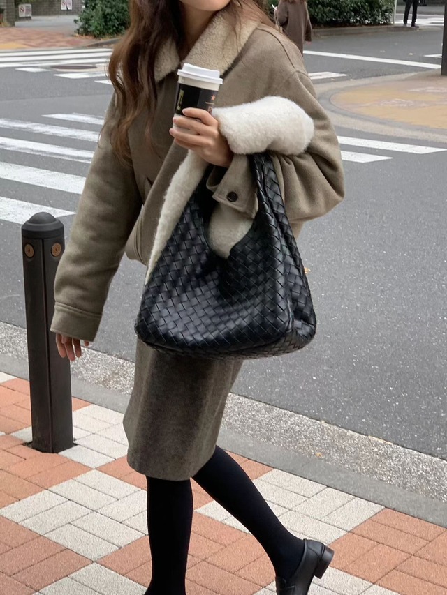 (OUNCE)  teddy wool fur collar  jacket / 2color