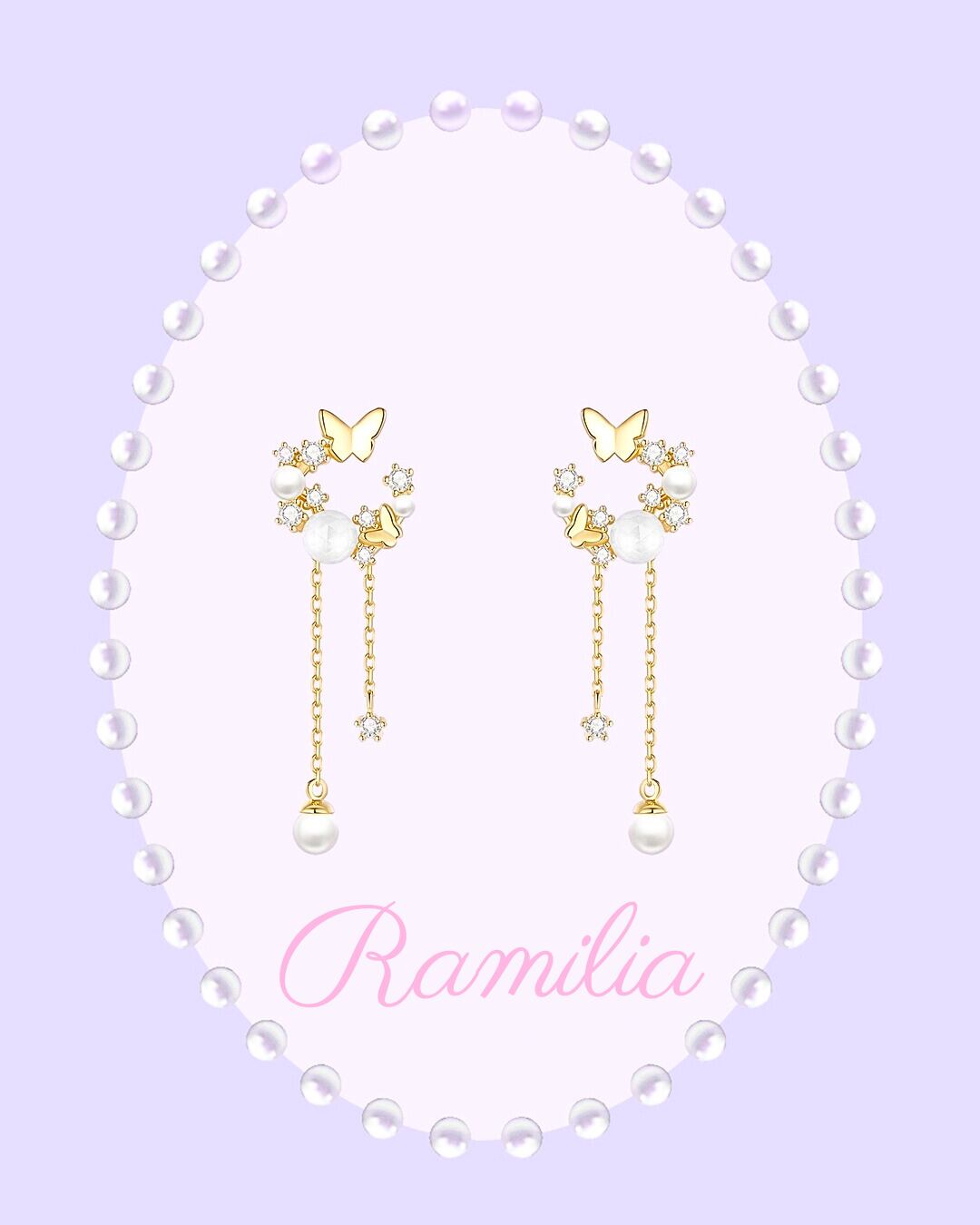 バタフライムーンストーンピアス R2507021