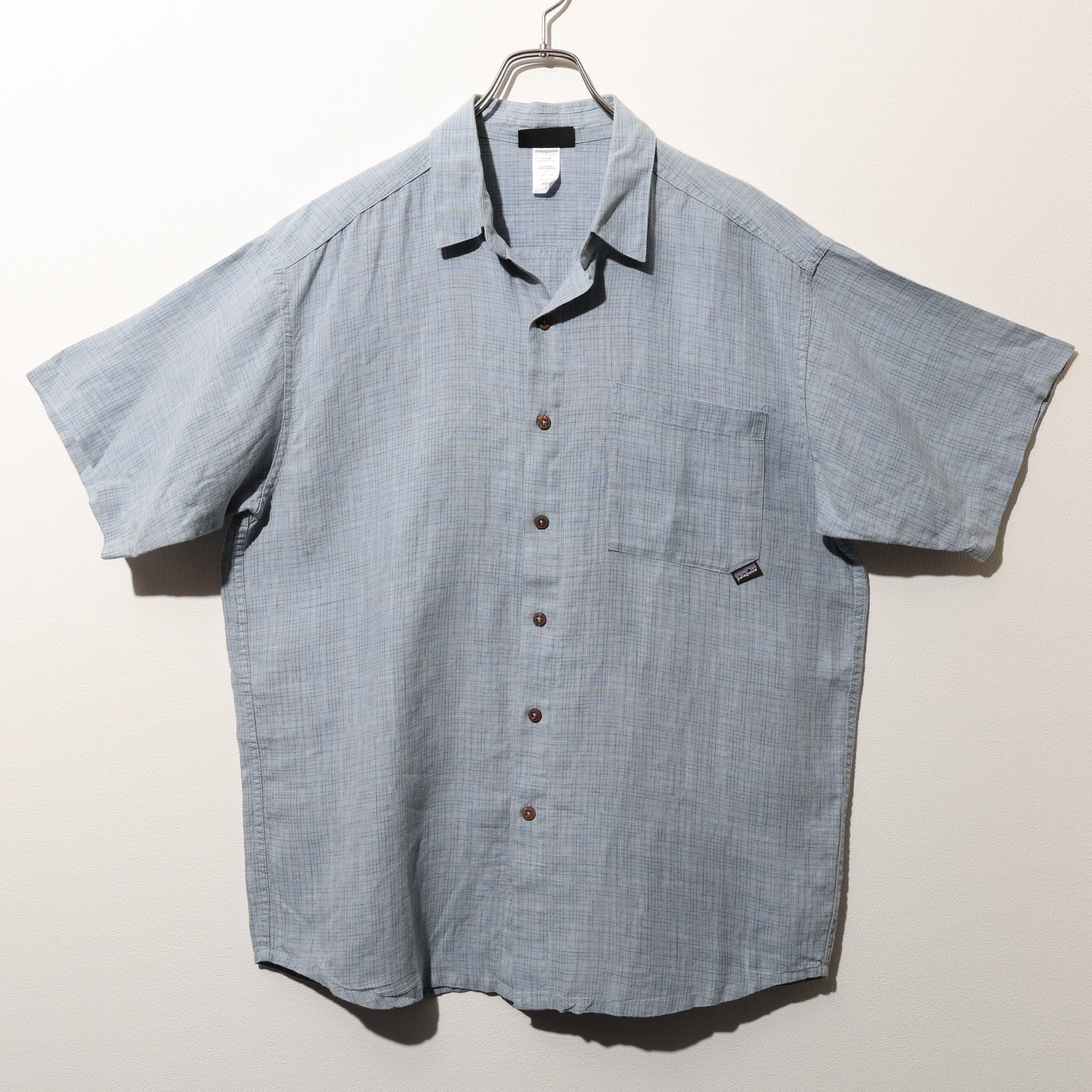 極美品 L 07年 Hemp Shirt 水色 ヘンプシャツ Patagonia