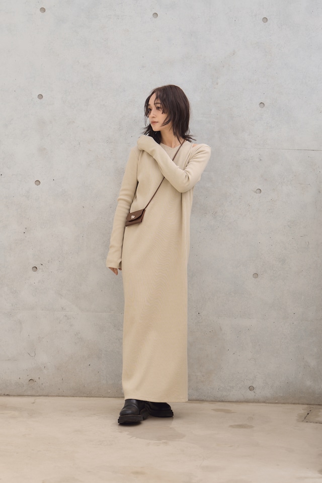 Hella LAYERED RIB DRESS　Beige