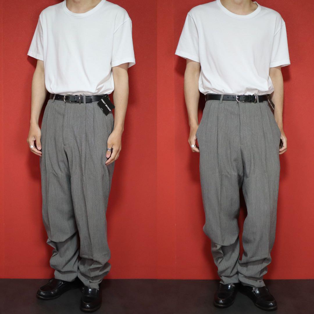 【新品未使用/タグ付き】ISSEY MIYAKE 裾長 ツータック スラックス New unused] ISSEY MIYAKE | 古着屋デテルミナシオン