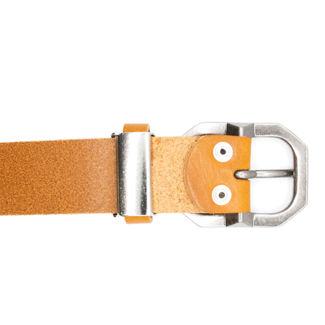 【栃木レザー バケッタ】本革ベルト 35mm幅　シールドバックルベルト　｜日本製｜LOCAL WORKS