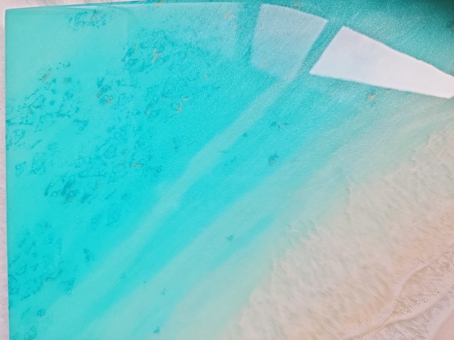 341.オーシャンレジンアート B3パネル(コーラルパターン)