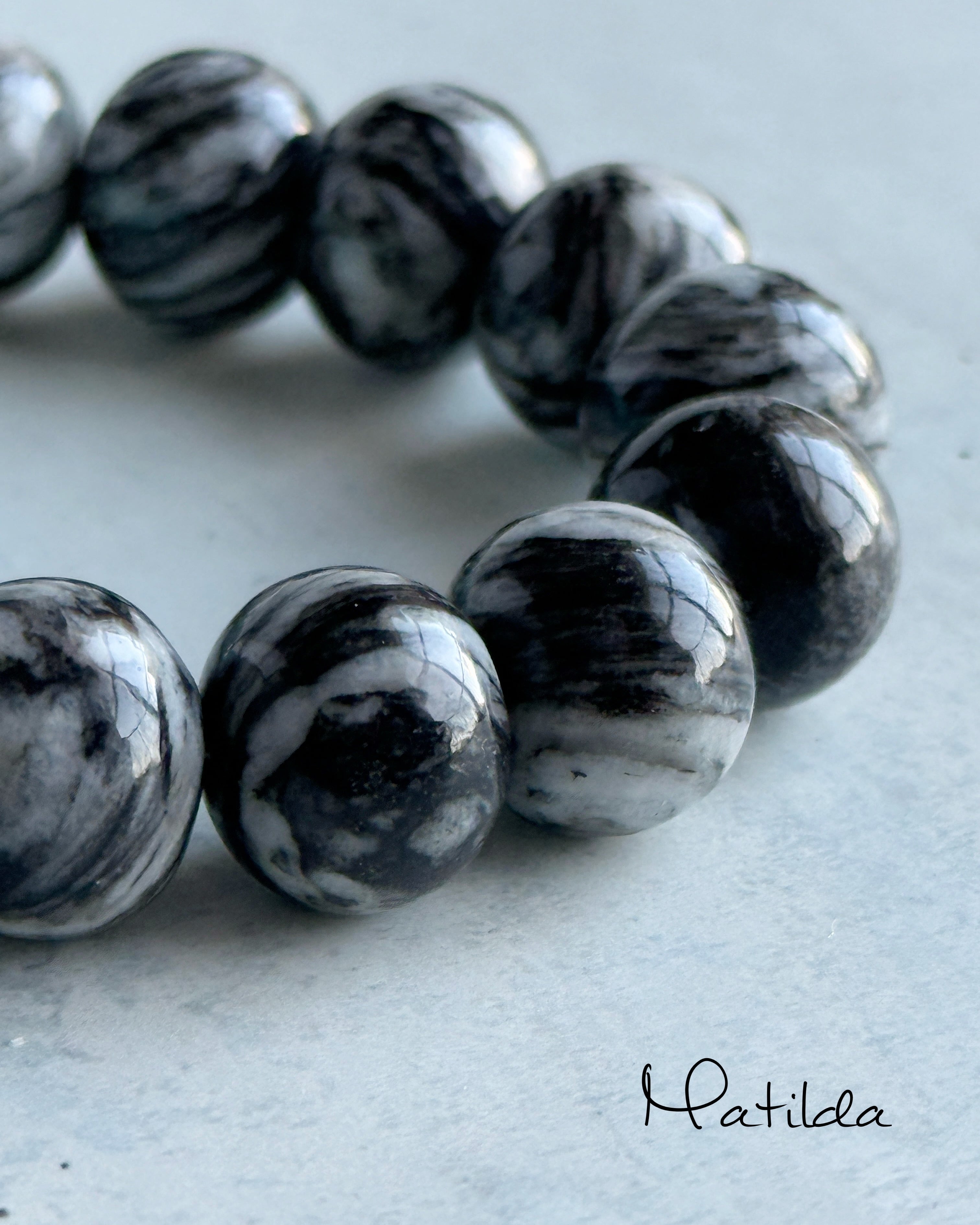 bicolor bracelet(アマゾナイト×ゼブラジャスパー)