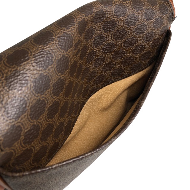 CELINE セリーヌ マカダム ショルダーバッグ ブラウン ブラゾン型押し vintage ヴィンテージ オールド 8jtbge