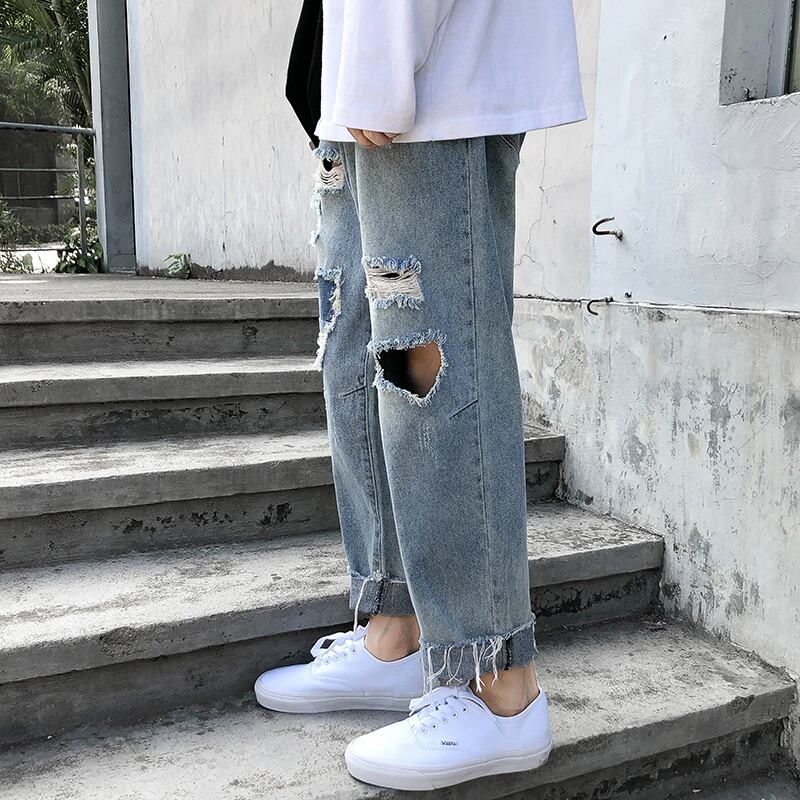 全2色 デニム パンツ ストレート カジュアル 無地 おしゃれ