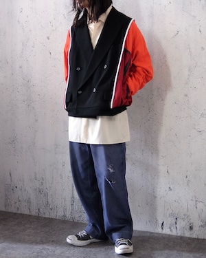 remake tailored short jacket (black×red)