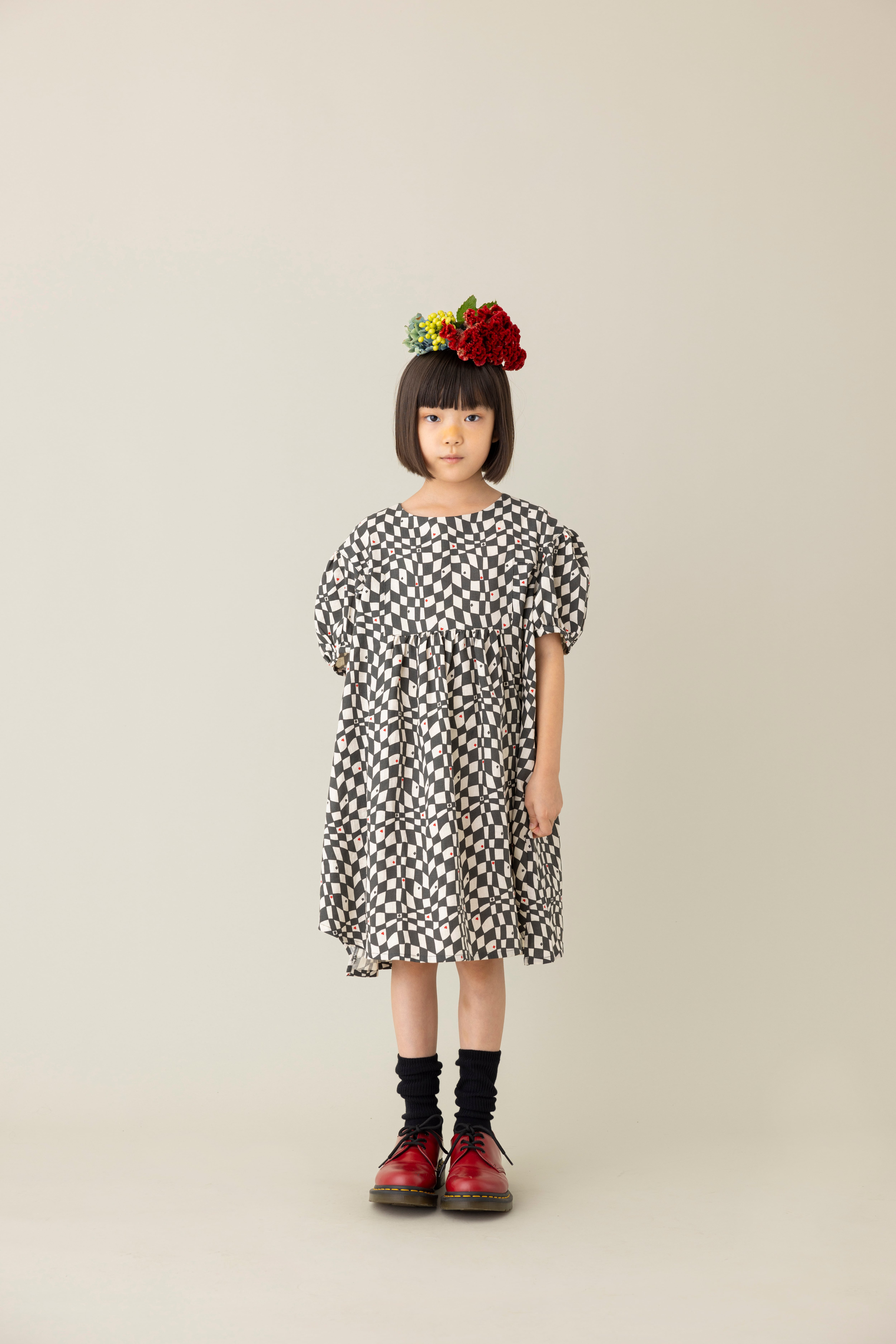 folkmade（フォークメイド）ワンピース 24SS】folkmade（フォークメイド）cotton linen playing card dress