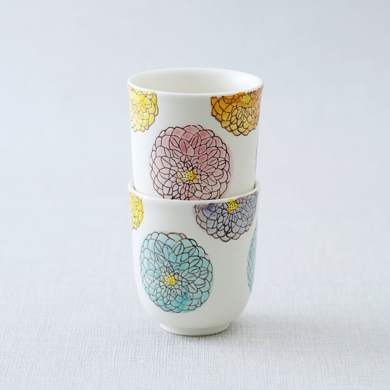 花花 コップ（ブルー・ピンク） | 菊祥陶器／工房祥sho～ Kikusho