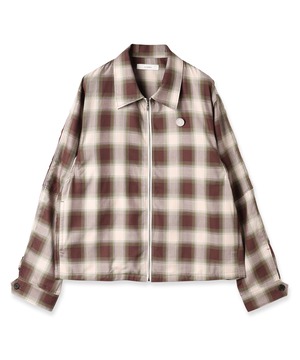 【LAST1】CHECK ZIP SHIRT(BEG)