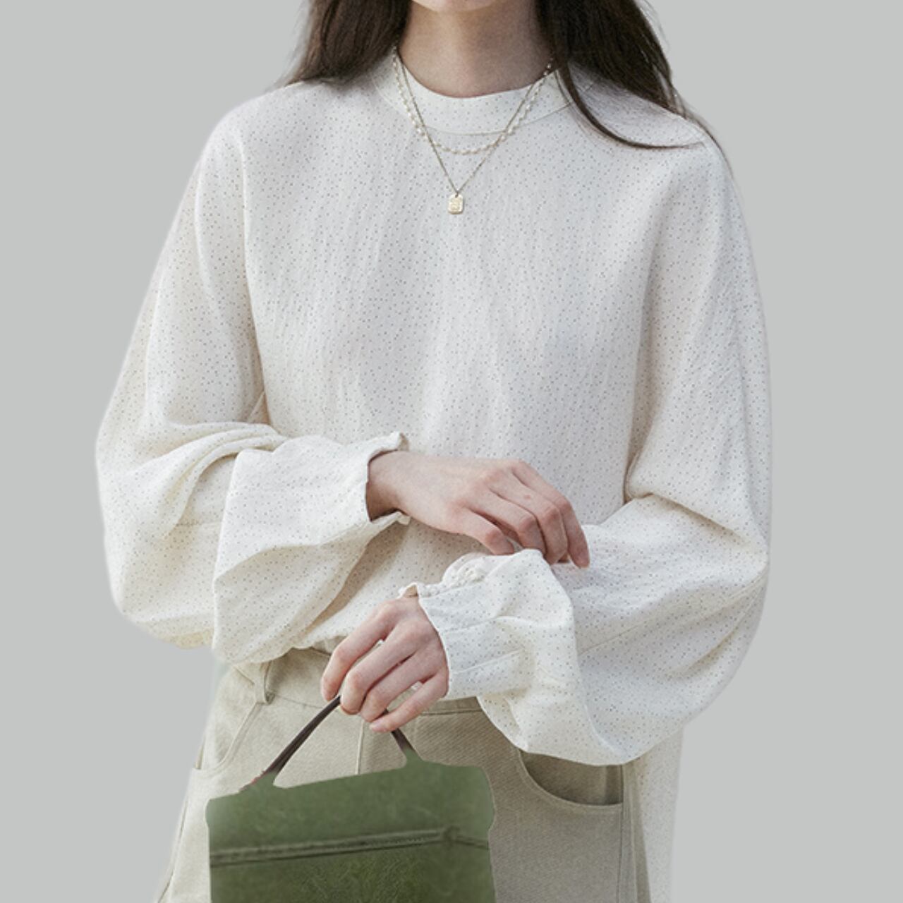 ルーズランタンスリーブシャツ a0398