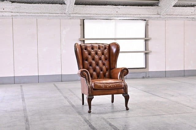 【輸入家具】◇鋲打ちラウンドスツール◆アンティーク◇チェスターフィールド◆ 輸入家具】◇鋲打ちラウンドスツール◇アンティーク◇チェスター