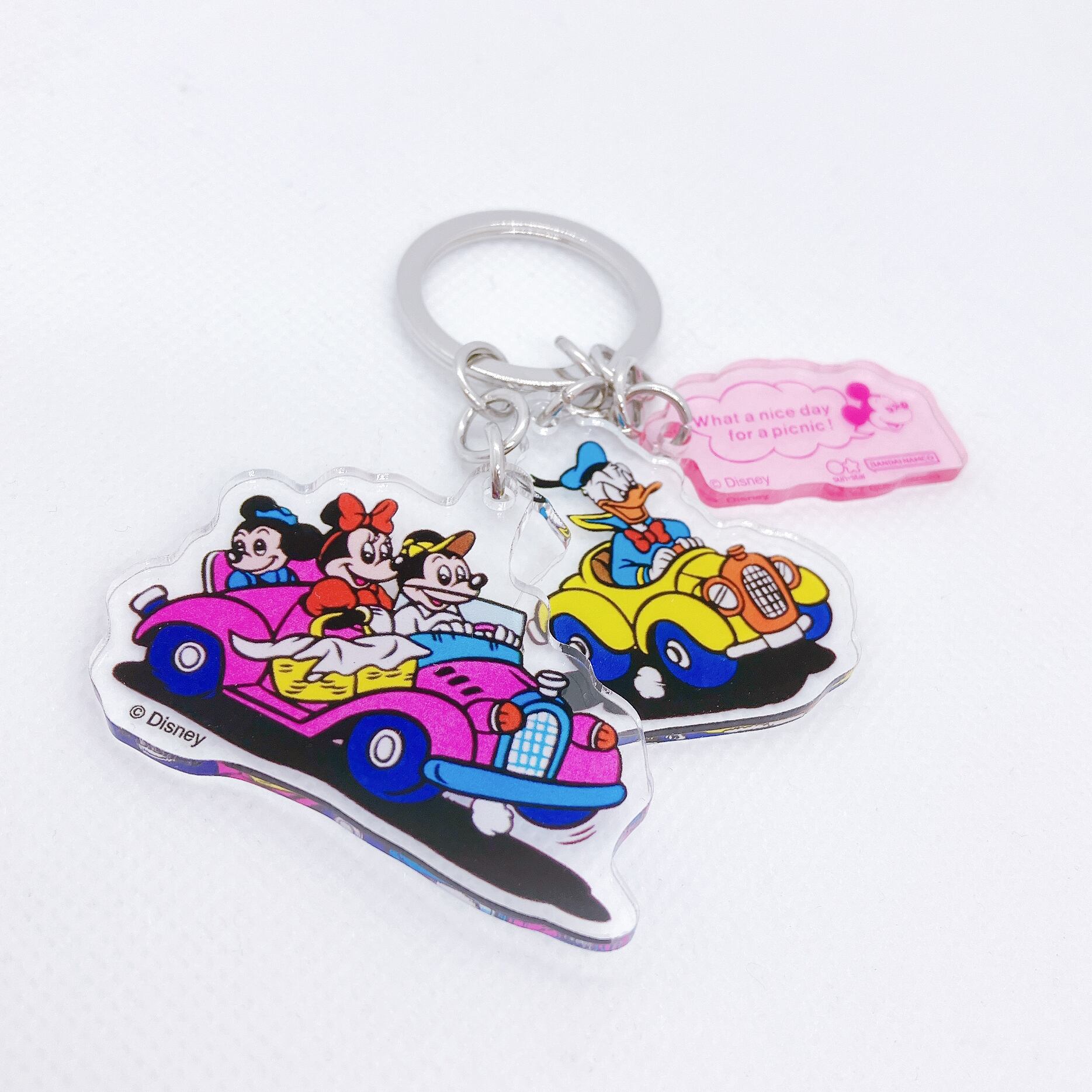 ディズニー 3連アクリルキーホルダー ピクニック（レトロフレンズ