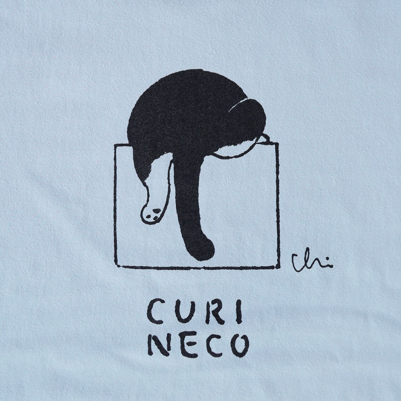 くりねこTシャツ「しっぽ」アシッドブルー | necoya