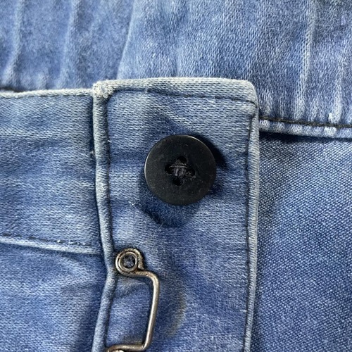 40-50s フレンチワーク パッチワーク モールスキン ブルー パンツ W34 詳細写真14