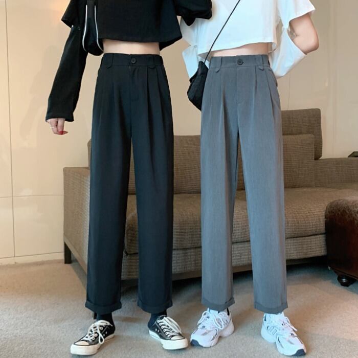 パンツ スプリングオータムスタイルハイウェストウェストカジュアルルーズ 春物 秋物 1号婦人6031417512