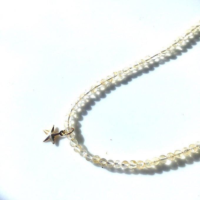 【一点物】【14KGF】✦11月の誕生石✦the first star of evening...お星様とシトリンのネックレス⋆.·✦