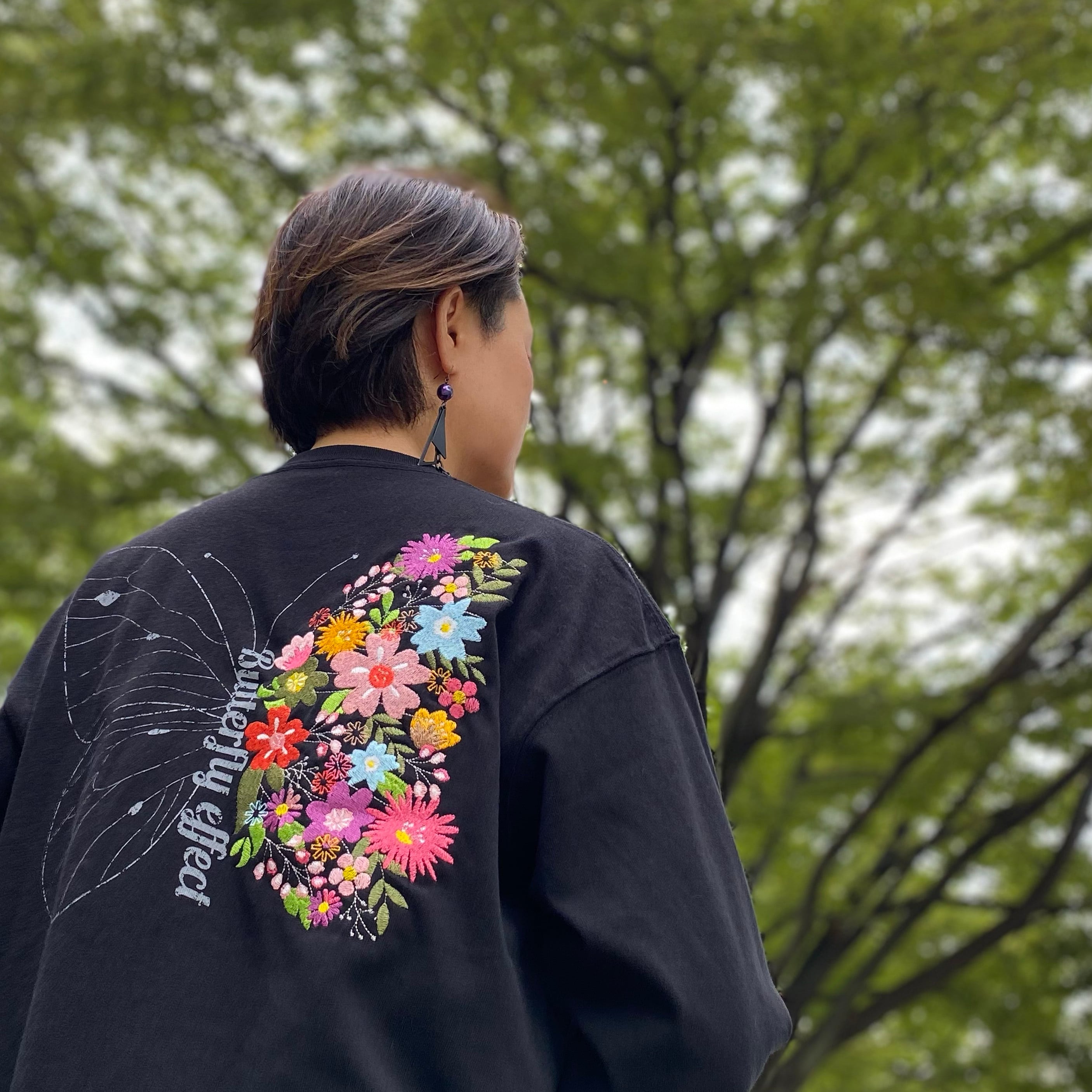 刺繍☆ロンT／Butterfly effect 9.1oz