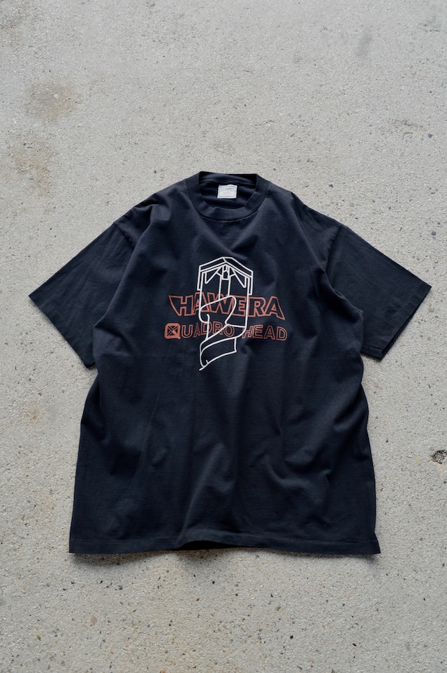 All Sport From USA PRO WEIGHT Made in USA Single Stitch Old Print Tee "HAWERA QUADRO HEAD" Advertising by Companies EURO German オールスポーツ 90s USA製 シングルステッチ アドバタイジングT EURO企業