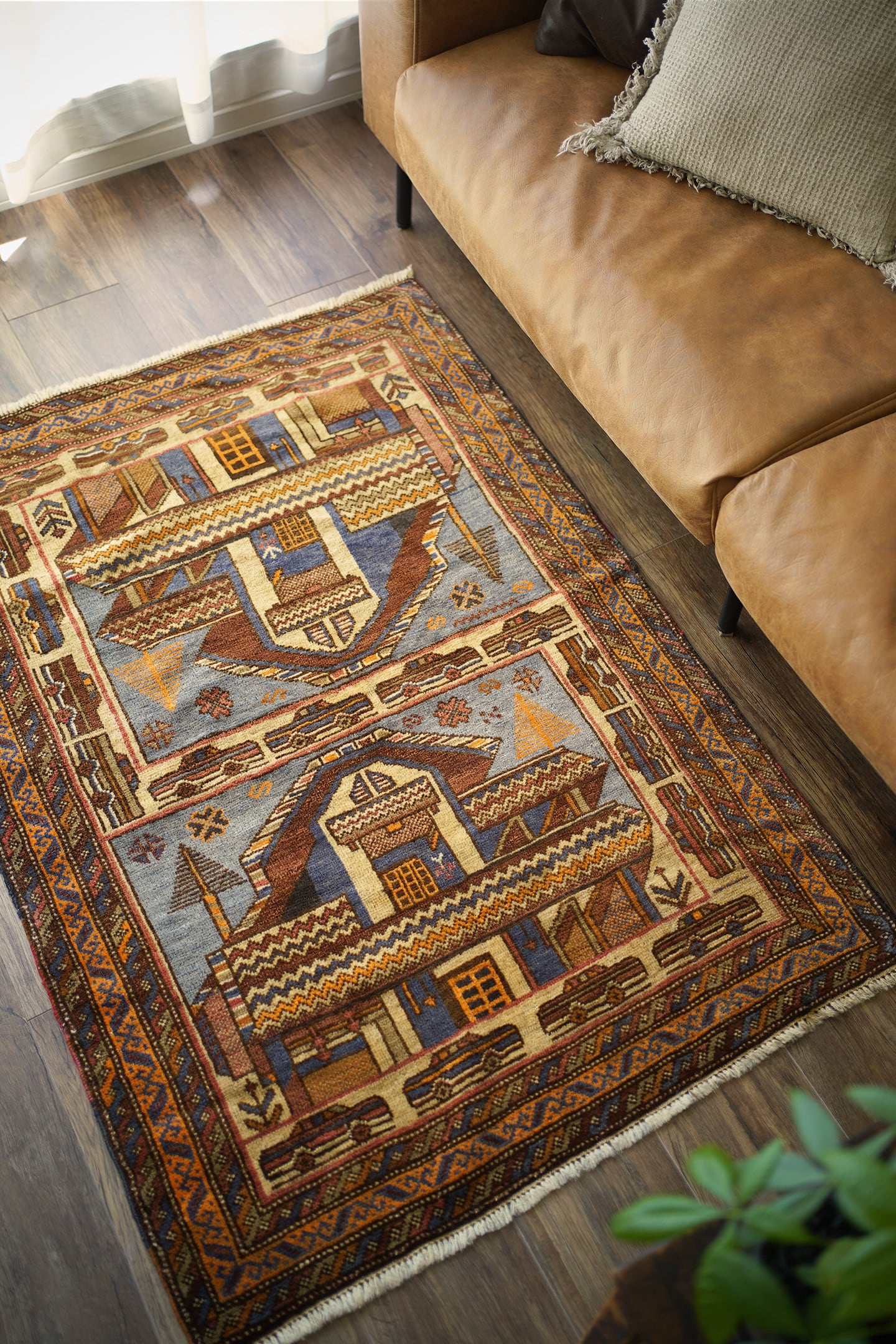601】Vintage Afghan Baluch rug 1980's | ヴィンテージラグ専門店