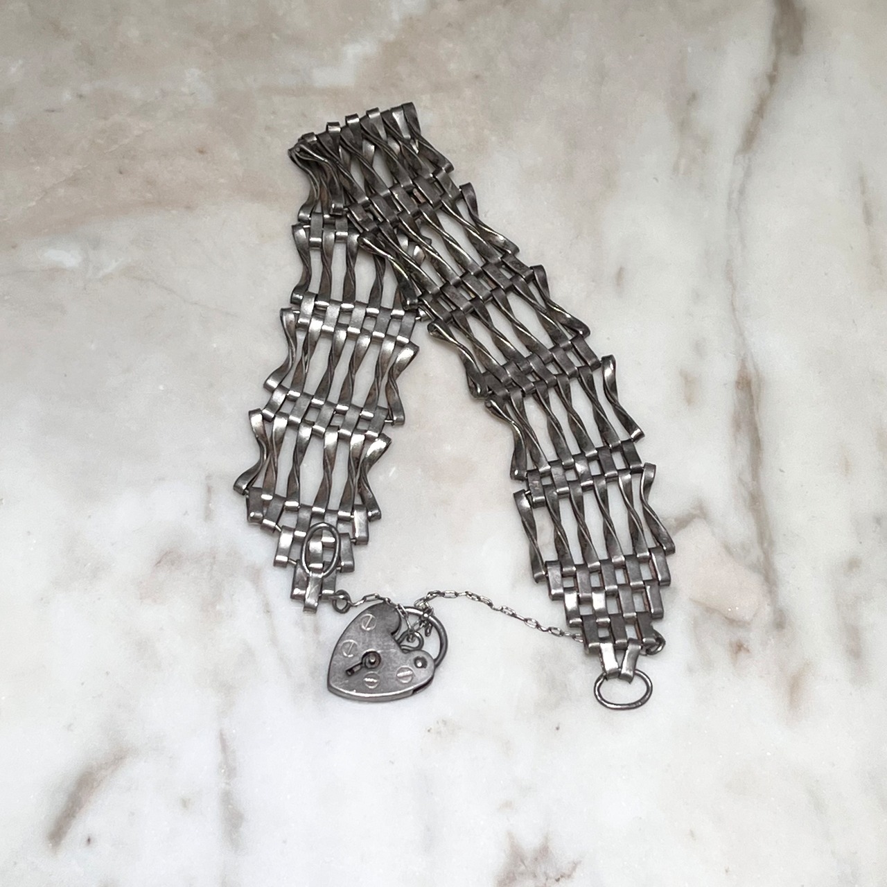 vintage UK silver gate bracelet