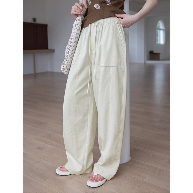 drawstring wide pants