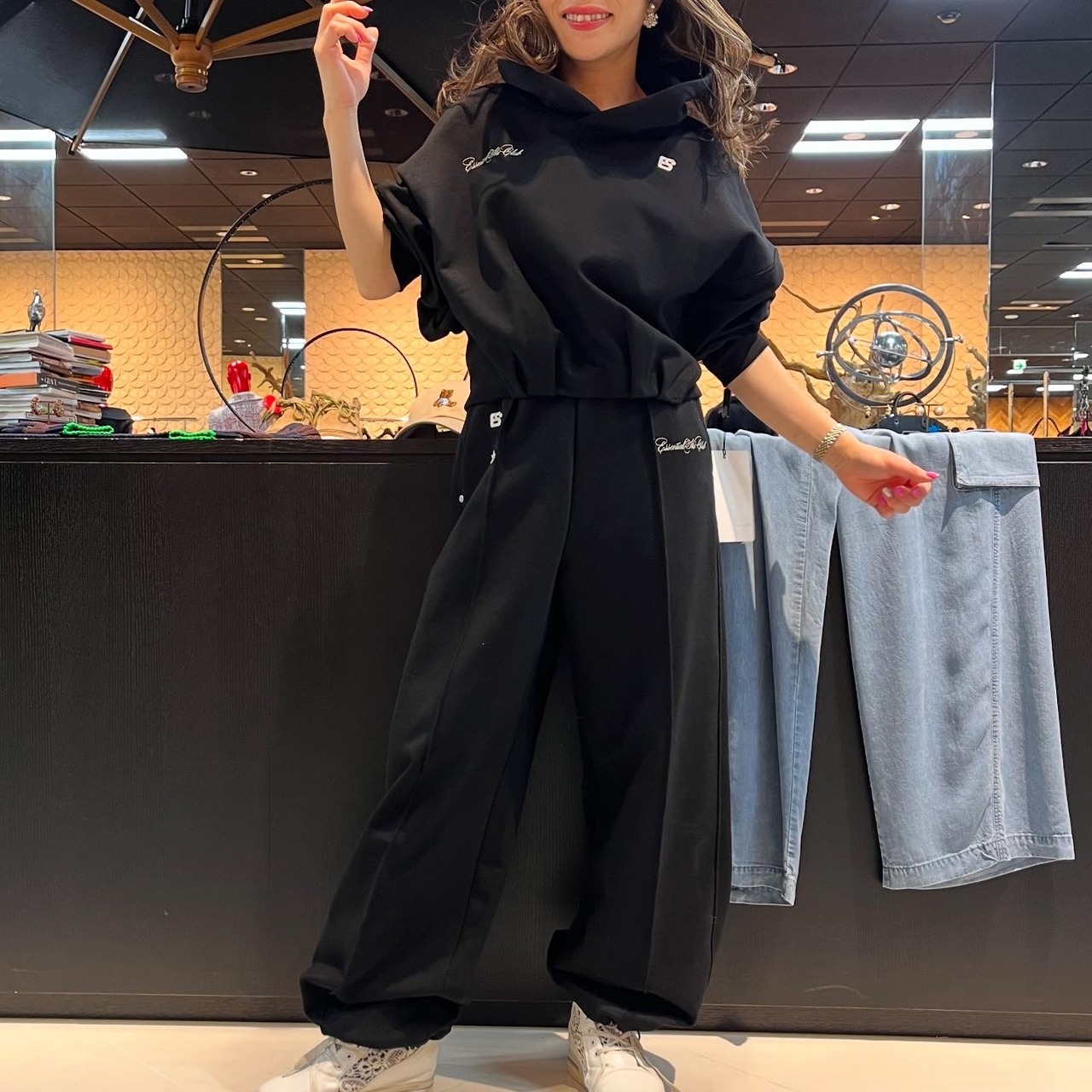 ダブルスタンダード DOUBLE STANDARD ハードコンパクト裏毛トップス