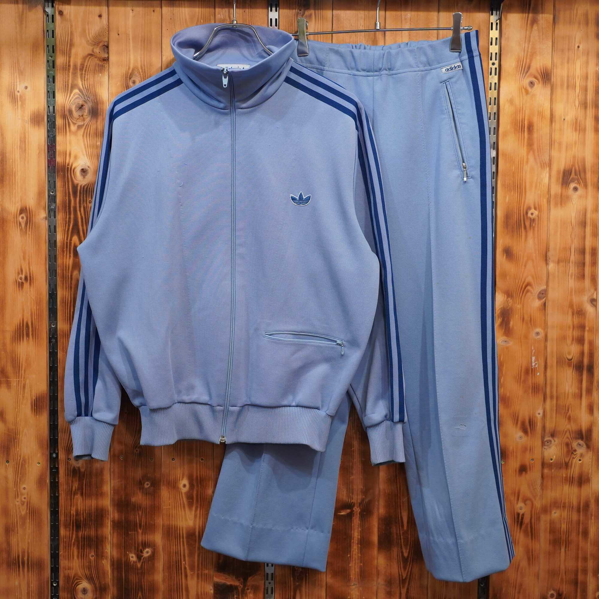 80s adidas デサント ジャージ セットアップ 上下M /トラックパンツ 