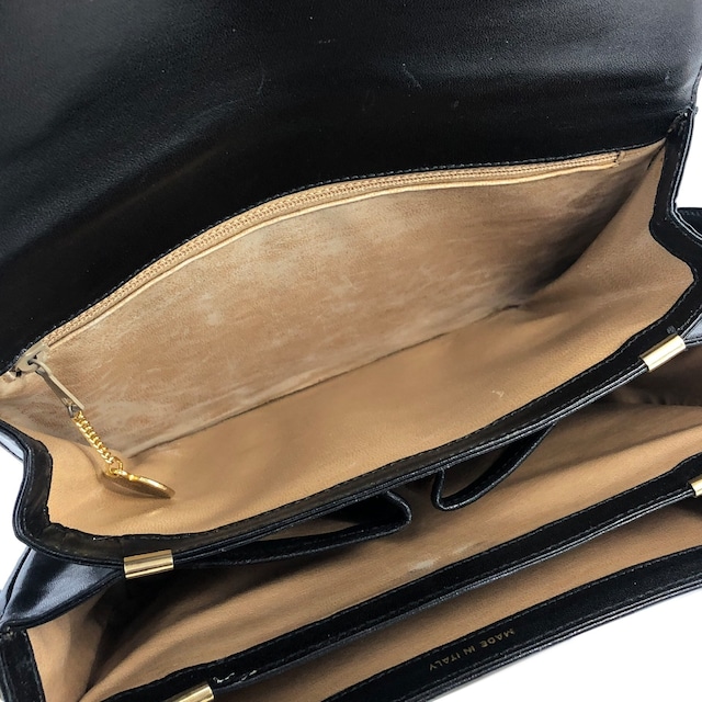 CELINE セリーヌ 馬車 ホースキャリッジ レザー ショルダーバッグ ブラック vintage ヴィンテージ オールド 8uzpzv