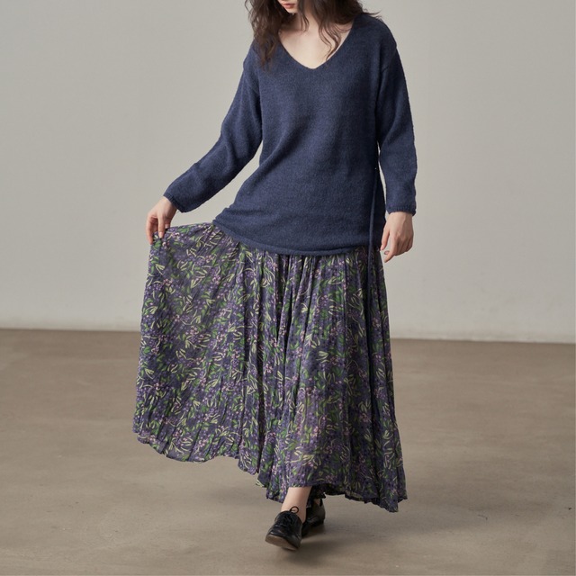 floral chiffon long skirt L0013