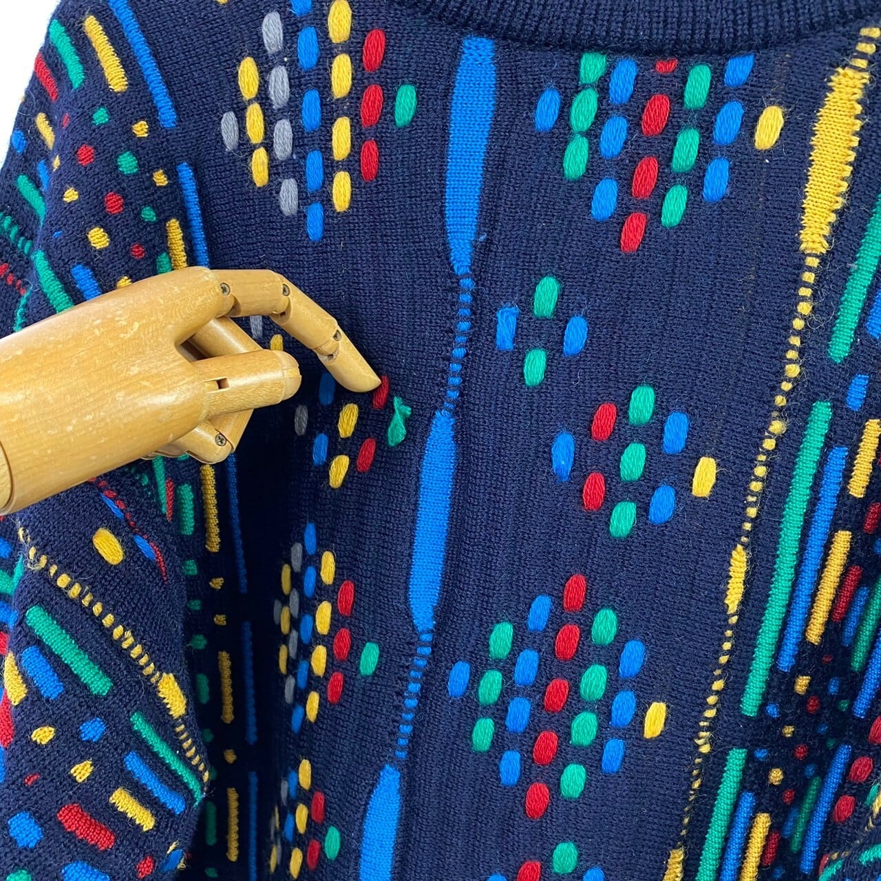 希少一点物】 90s COOGI knit クージーニット 立体3D編み総柄 希少一点物】 90s COOGI knit クージーニット 立体3D編み総柄