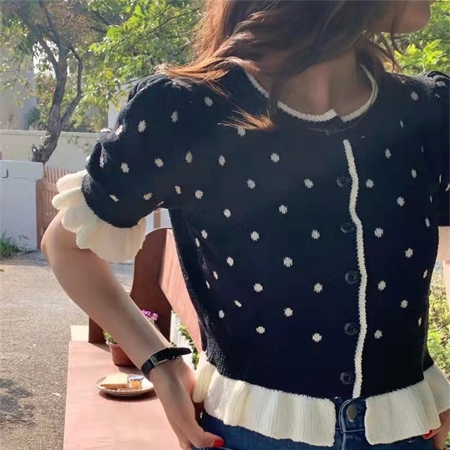dot pattern summer knit