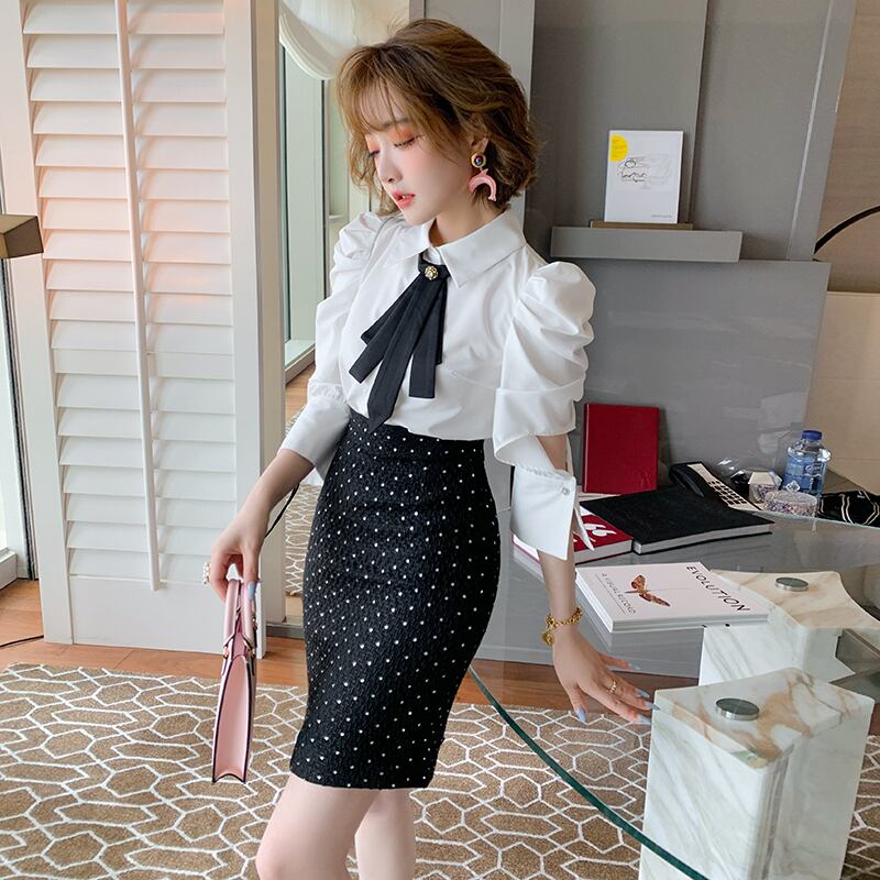 シングルブレストリボンシャツ オータム 秋物 MIUCO86975096608