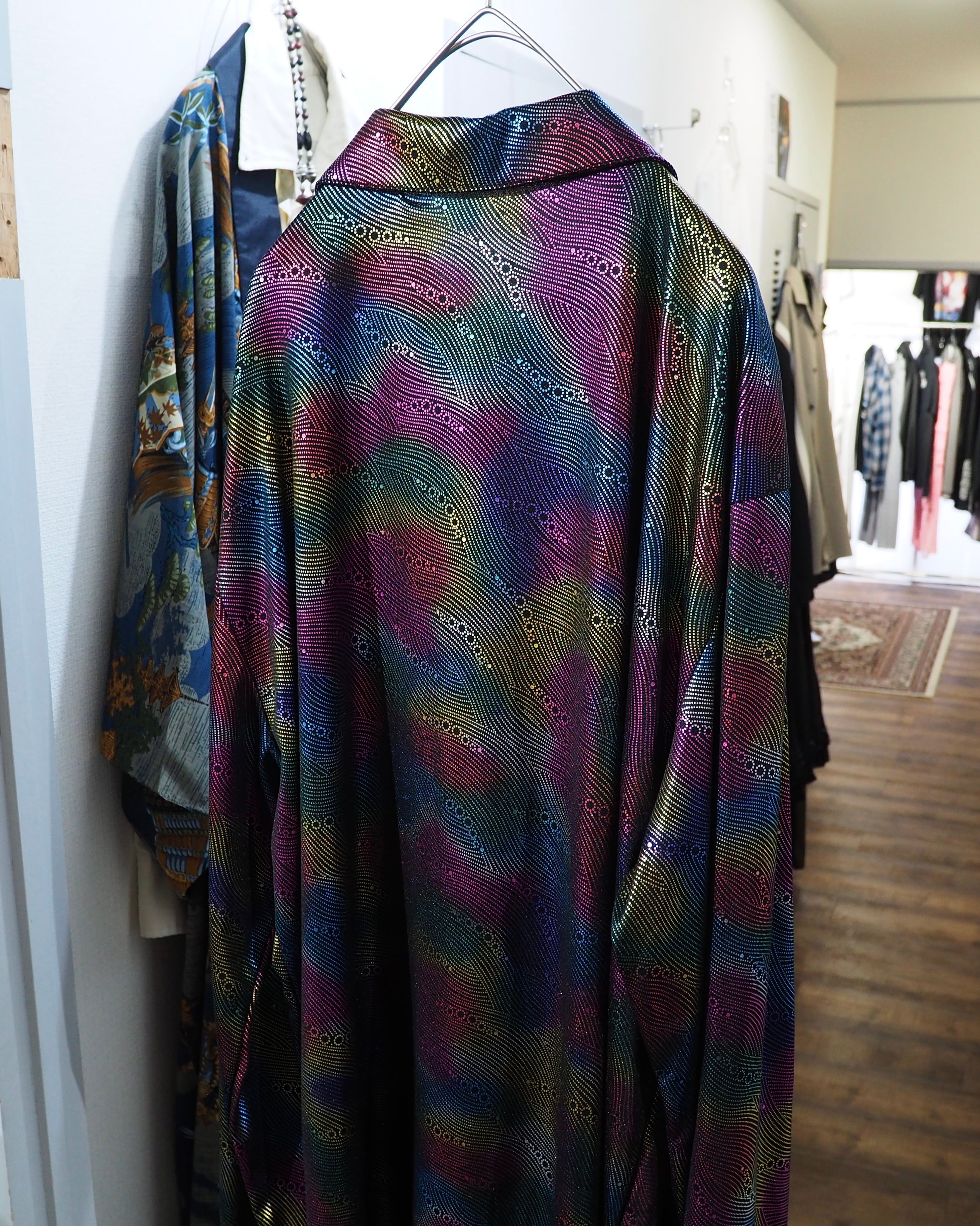 Bewitching Beautiful Purple Aurora pattern vintage Drape loose shirt