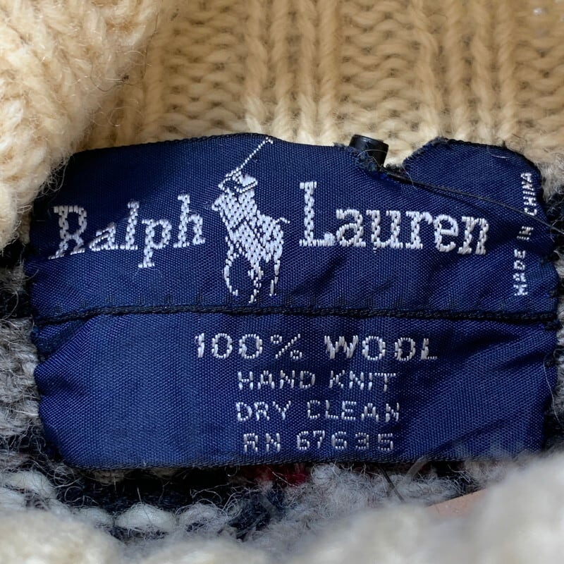 90's Ralph Lauren ラルフローレン ネイティブ柄タートルネックセーター ウール チマヨ マルチカラー 旧タグ M位 希少 ヴィンテージ  BA-1402 RM1771H | agito vintage powered by BASE