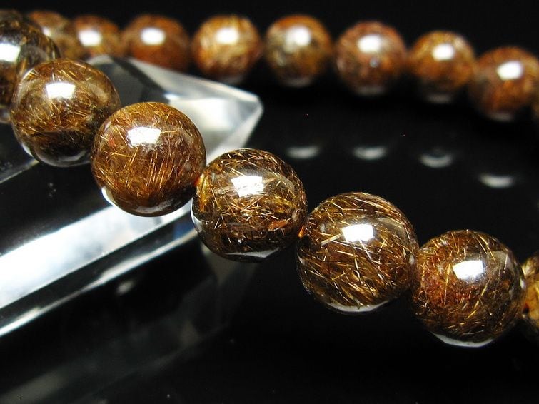 ルチルクォーツ ブレスレット 10mm ブロンズルチル ブレス 一点物 111