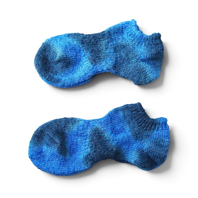 TIE DYE HEMP COTTON ANKLE SOCKS / タイダイ ヘンプコットン アンクルソックス 23-25cm/25-27cm 《Blue》
