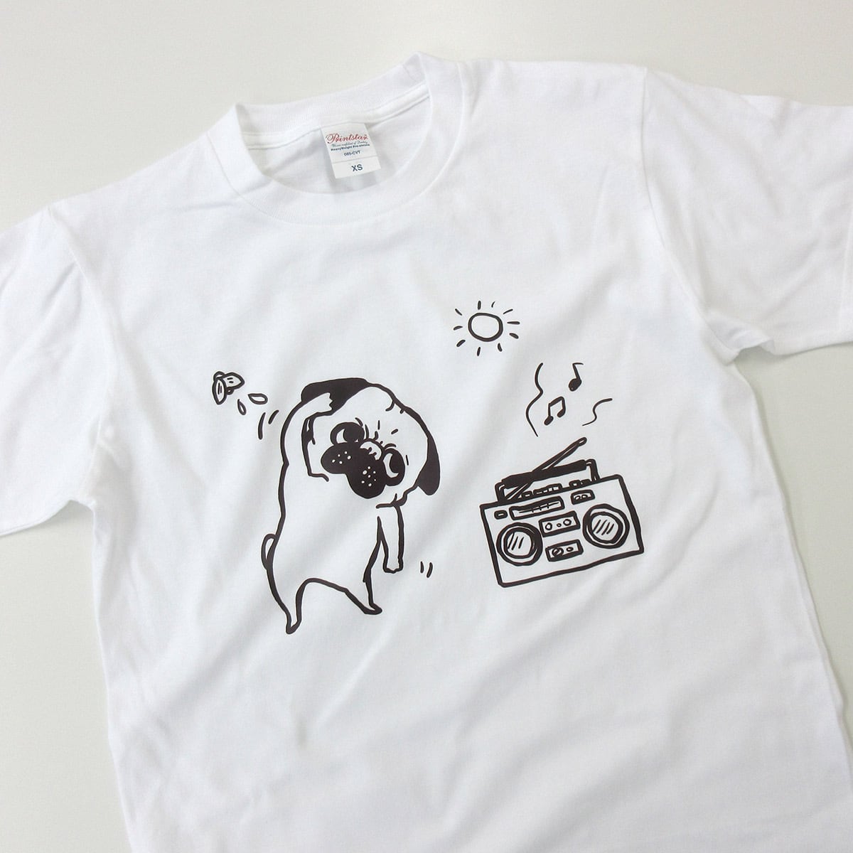 選べるデザイン パグTシャツ dog86 ブヒ 半袖・長袖  ユニーク 手描きイラスト 犬好き 犬服 イラスト
