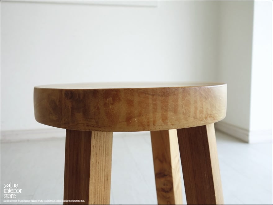 チーク無垢材 スツール / WN1 椅子 イス 木製 ベンチ カフェ