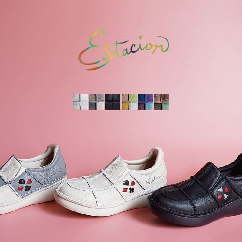 当店オリジナル】Estacion エスタシオン レザーパッチワークスリッポン
