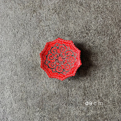 ペルシャの飾り皿（ミーナーカーリー）9ｃｍ　アクセサリートレイ【MINA KARI 08-031】