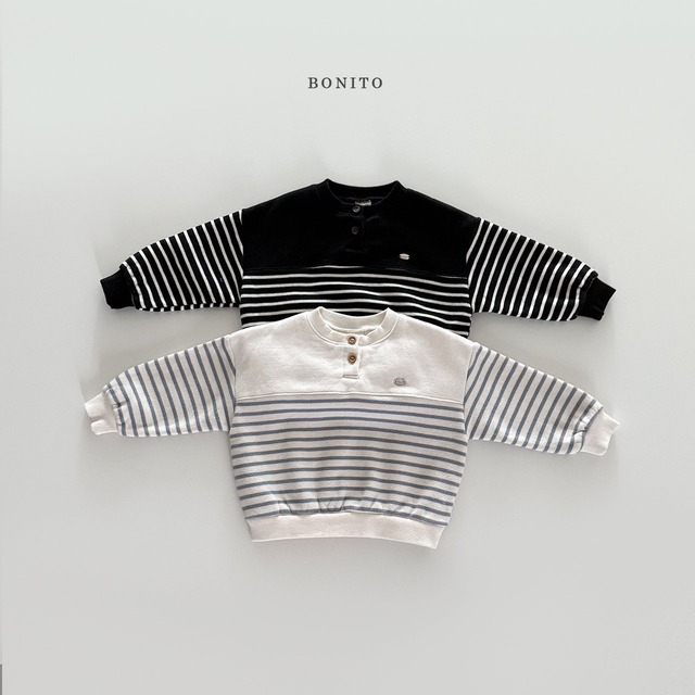 【即納/black M】stripe button mtm / BONITO
